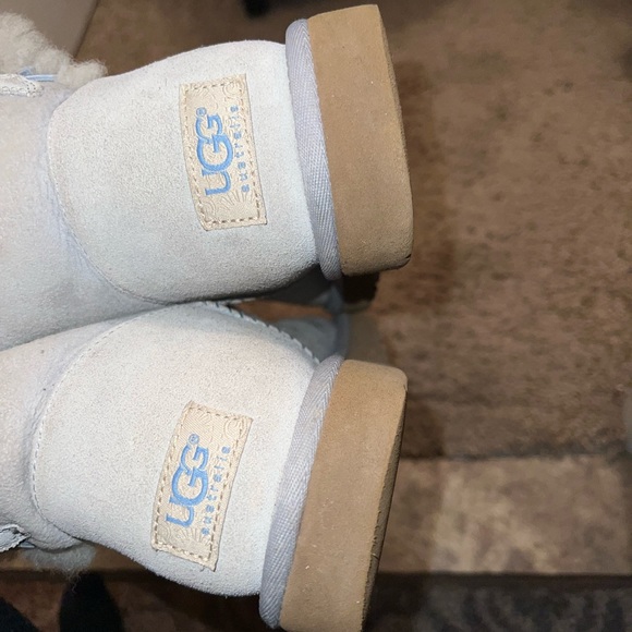 UGG- Women’s Mini Bailey Button Boot. Color: Zen Blue. Size - Women’s 8. - Picture 3 of 5